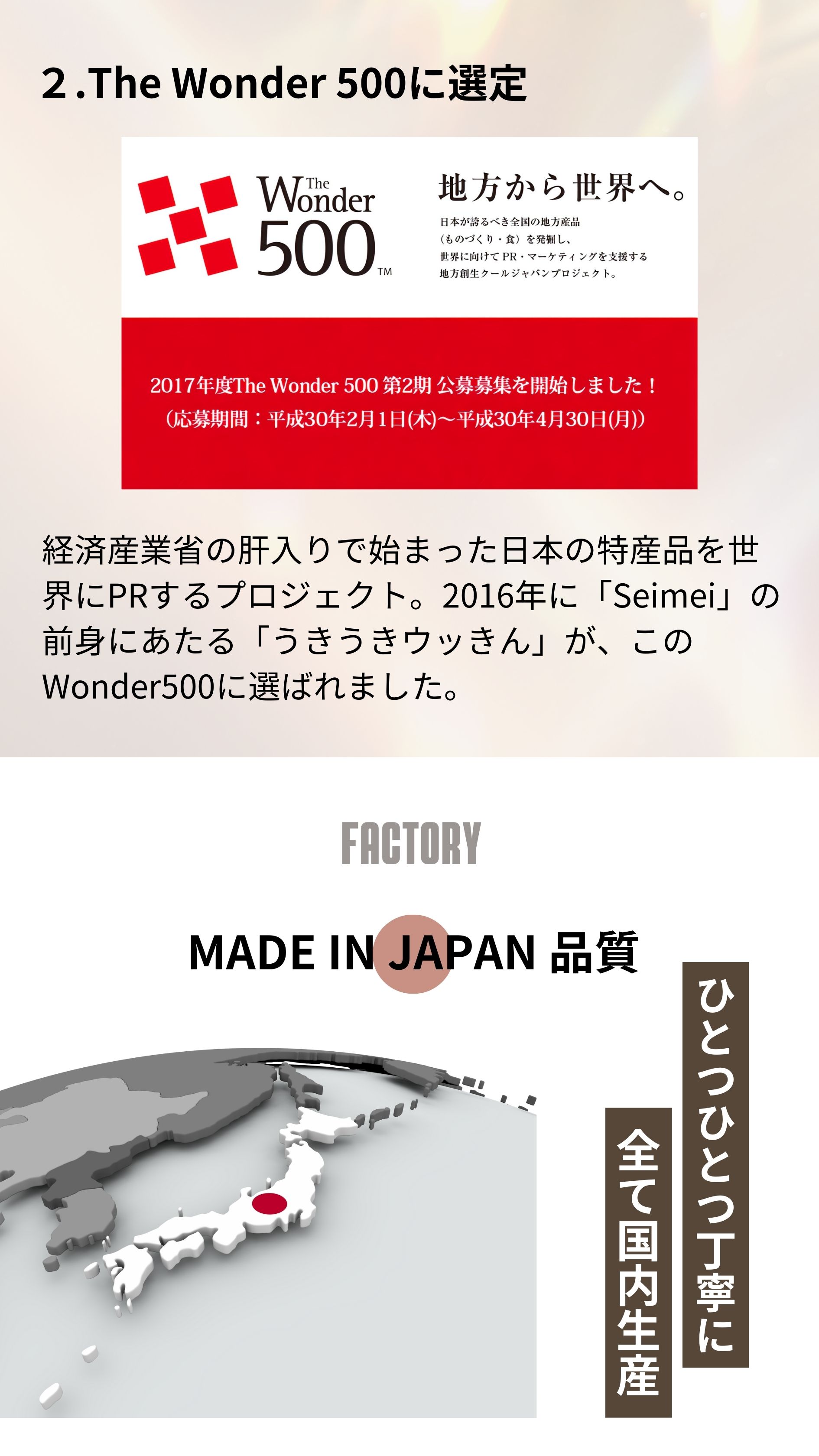 The Wonder500に選定